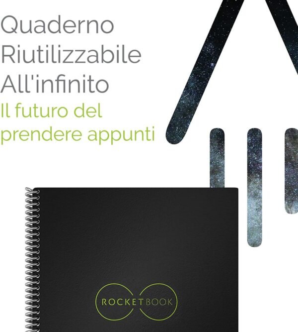 Rocketbook Lined Quaderno Appunti Digitale - Riutilizzabile Taccuino Digitali A4 Alzavola Quaderno A Spirale A Righe, Block Notes, Penna Cancellabile Pilot Frixion Inclusi, Ufficio Gadget Tecnologici - Image 4