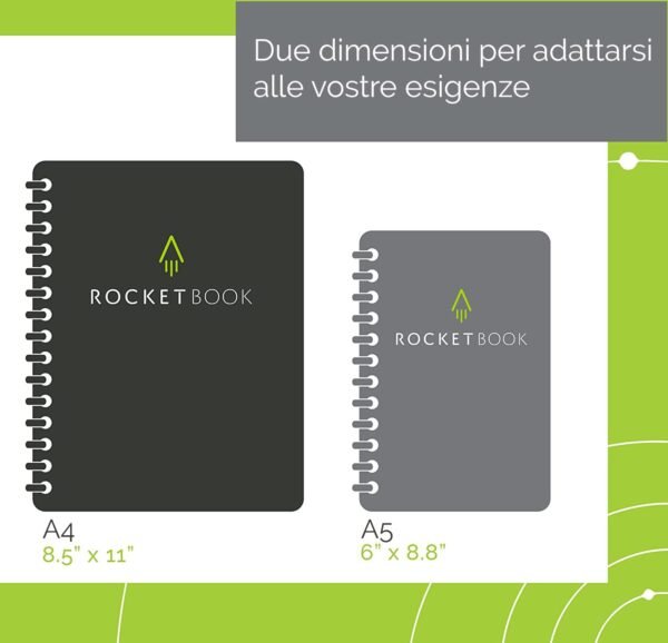 Rocketbook Lined Quaderno Appunti Digitale - Riutilizzabile Taccuino Digitali A4 Alzavola Quaderno A Spirale A Righe, Block Notes, Penna Cancellabile Pilot Frixion Inclusi, Ufficio Gadget Tecnologici - Image 7