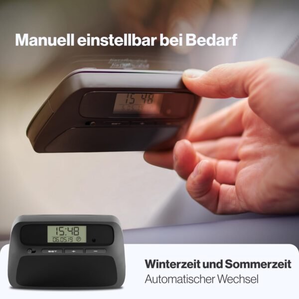 Parkwächter V0 Disco Orario Auto Automatico – Orologio Digitale per Parcheggio Auto con Protezione dei Dati – Facile Montaggio per Tutti i Veicoli – Gadget Auto – Blu – 111 mm x 72 mm x 25 mm - Image 5