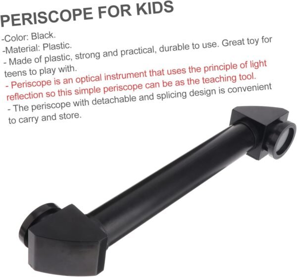 JOINPAYA modello periscopio giocattolo periscopio set da gioco per bambini gadget segreti funlicht swivel puntello di esperimento ottico giocattolo di riflessione della luce plastica Black - Image 4