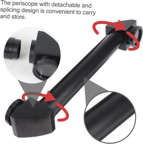 JOINPAYA modello periscopio giocattolo periscopio set da gioco per bambini gadget segreti funlicht swivel puntello di esperimento ottico giocattolo di riflessione della luce plastica Black - Image 7