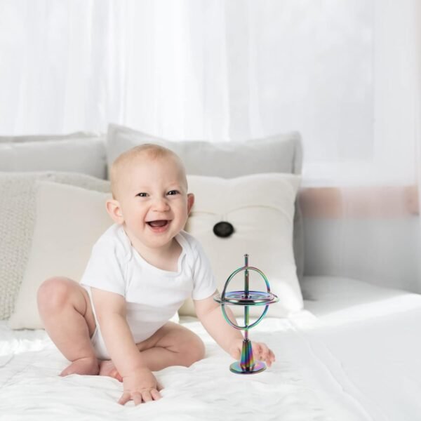 BESTonZON 1 Set Giroscopio antigravitazionale giocattolo giocattoli Gadget divertente snurrad giroscopio anti gravità giroscopio antistress tecnologia nera trottola bambino - Image 8