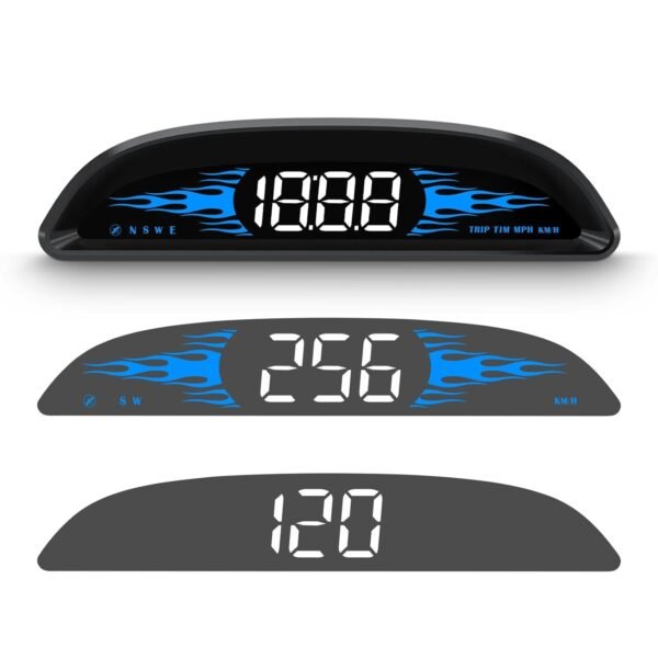 AMROOLOO Tachimetro GPS per auto, mostra velocità, tachimetro, promemoria di velocità e promemoria di fatica, compatibile con tutte le auto, display Head Up