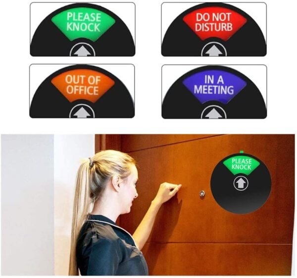 cartelli per conferenze da 15,7 cm per ufficio, cartello per la privacy, non disturbare cartello, non disturbare divertente, in un incontro per cubicle, si prega di bussare per porta(nero) - Image 3