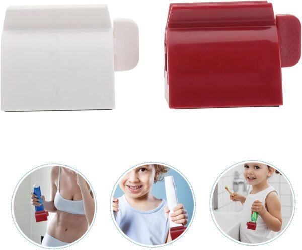 Alipis 2 Pz Distributore Di Dentifricio Attrezzo Spremitubi Strumenti Per Bambini Dente Tappo Per Dentifricio a Chiusura Automatica Spremi Dentifricio Rotante Bambino Manuale Suite - Image 3