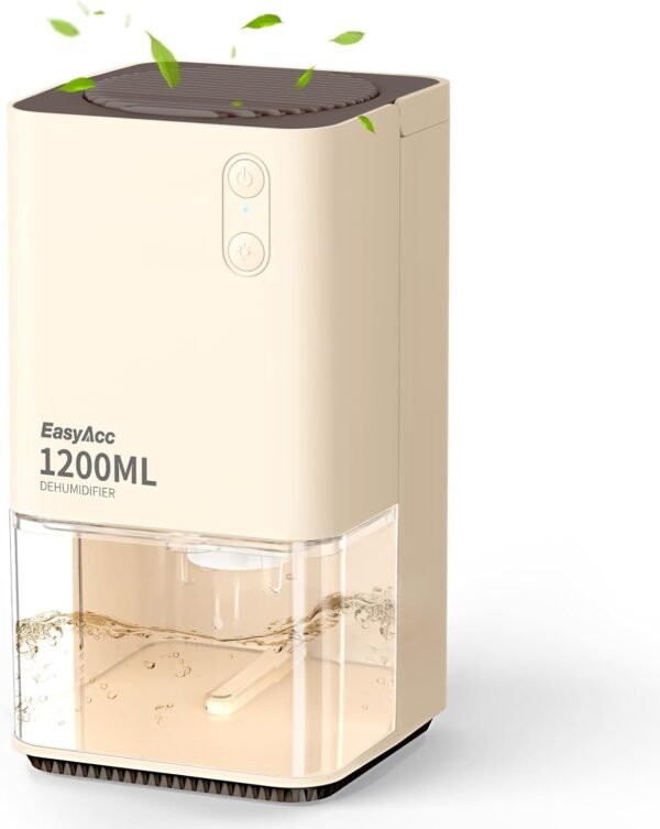 EasyAcc® Deumidificatore Casa Muffa 1200ml Deumidificatore Portatile Silenzioso Efficiente Deumidificatore Elettrico Autosbrinamento Peltier Deumidificatore per Cameretta Bagno Ufficio Armadio Garage