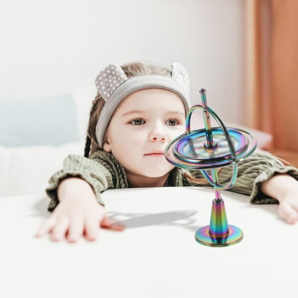 BESTonZON 1 Set Giroscopio antigravitazionale giocattolo giocattoli Gadget divertente snurrad giroscopio anti gravità giroscopio antistress tecnologia nera trottola bambino - Image 2