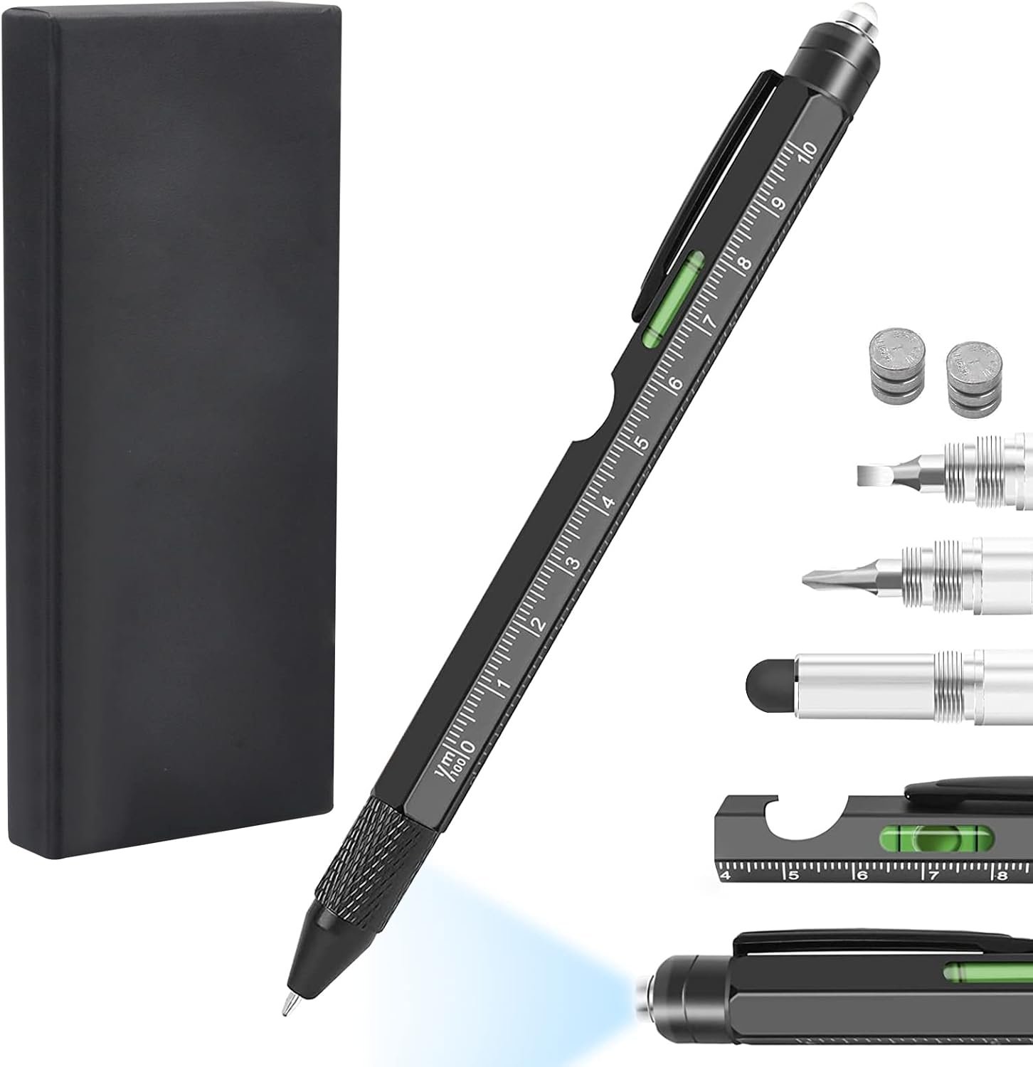 HENGBIRD Regalo Festa del Papà, 10 in 1 Penna Multifunzione Idee Regalo Uomo Compleanno Regalo per Uomini Divertenti Gadget Tecnologici Regali per Lui Regali per Papà Regalo Ufficio Collega