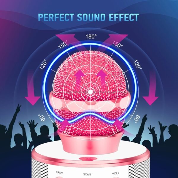 GeschenPark Microfono Bambini, Microfono Wireless Bluetooth Giocattoli per Bambina 3-10 anni Regali Bambini Microfono Karaoke Giochi Bambini Regali di Natale Bambina - Image 6