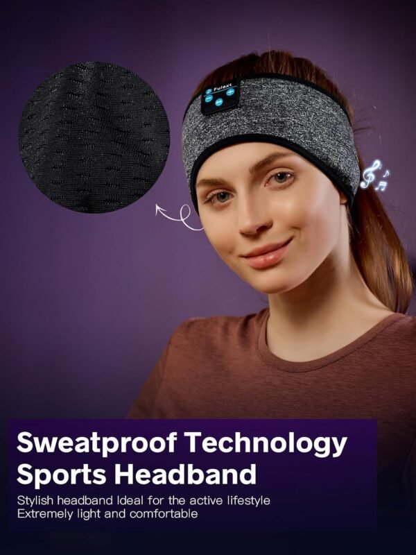 Fulext Cuffie Bluetooth per dormire, cuffie wireless con cancellazione del rumore, per chi dorme sul fianco, per ufficio, pisolino, viaggi aerei, rilassanti, meditazione, gadget tecnologici, regali - Image 3