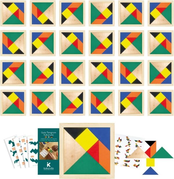 KUKURULLO Set di 25 Tangram Gadget Compleanno Bambini Regalini Fine Festa Compleanno Bambini Fantastico Gioco di Puzzle per Bambini Invitati Pensierini Bambini Dopo Festa, Puzzle rompicapo