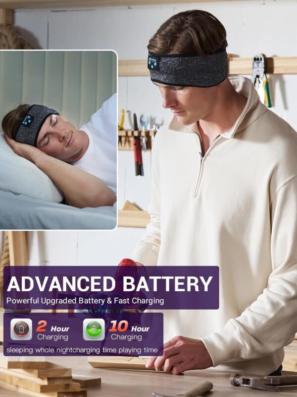 Fulext Cuffie Bluetooth per dormire, cuffie wireless con cancellazione del rumore, per chi dorme sul fianco, per ufficio, pisolino, viaggi aerei, rilassanti, meditazione, gadget tecnologici, regali - Image 7