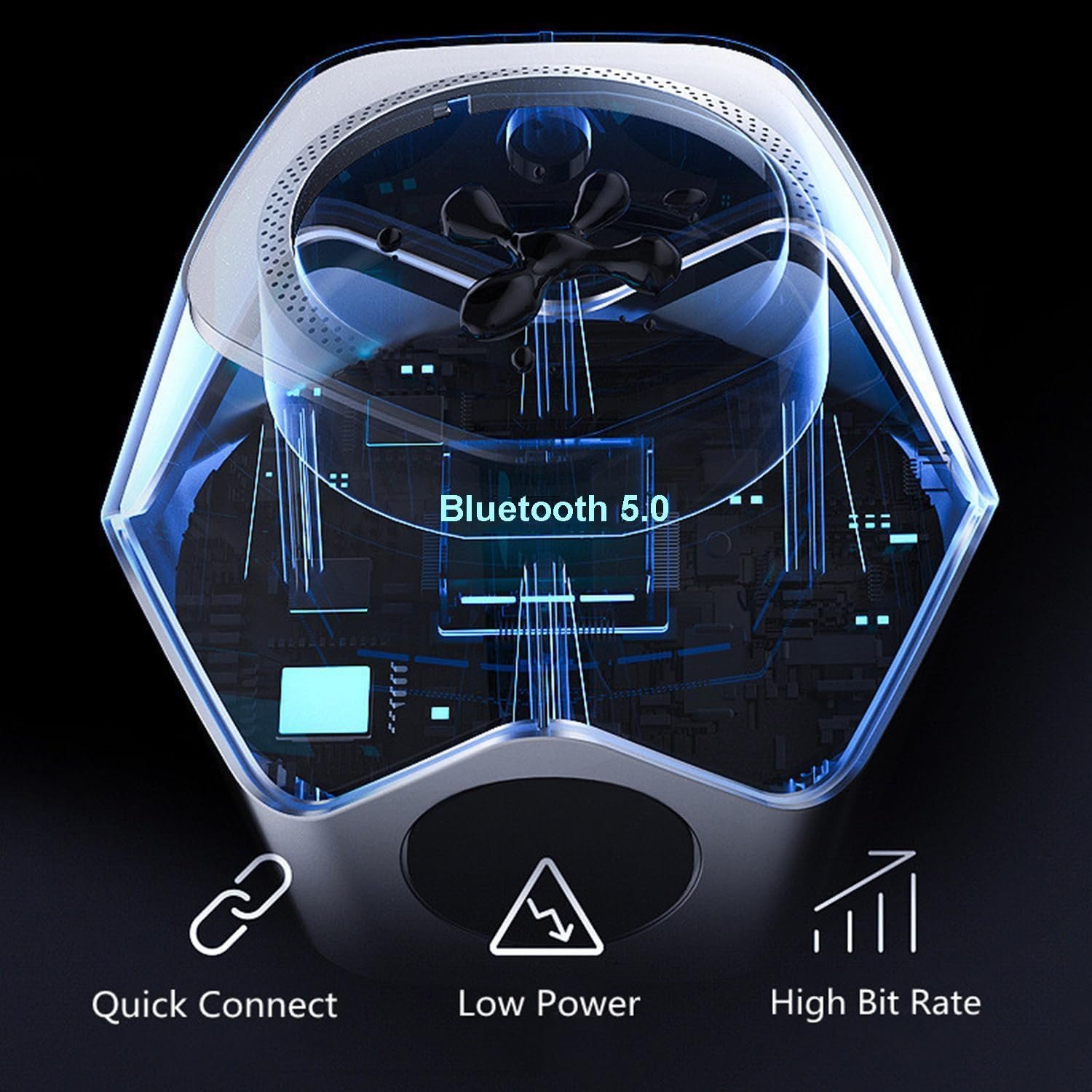 Altoparlante fluido magnetico portatile, suono surround a 360° ad alta fedeltà, altoparlante Bluetooth ferrofluido con visualizzazione della musica, gadget tecnologico per la decorazione di casa e - Image 3