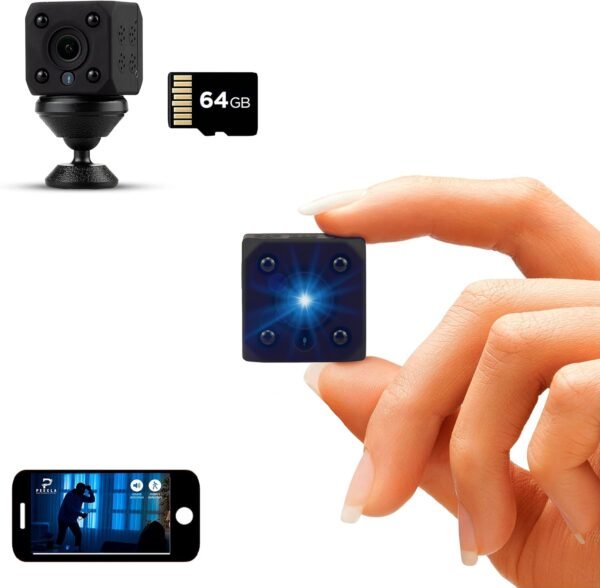 Telecamera Nascosta Wifi Con Micro Sd 64 Gb Inclusa, Telecamera Wi-fi Interno, Mini, Senza Fili, Notturna, Portatile, Gadget Tecnologici, Microcamera, Spia, Dash Cam, Videocamera Sorveglianza Spy cam