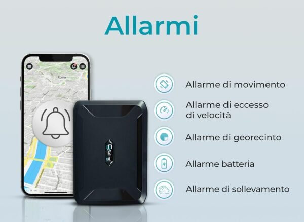 Salind 11 - Localizzatore GPS per Auto, Moto, Camion e Altri Veicoli con Allarmi Multipli, Tracker con App, Magnete Potente, Batteria fino a 90 Giorni, Tracciamento in Tempo Reale - Image 3