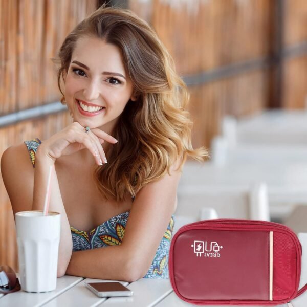 Gadpiparty Borsa Di Stoccaggio Multifunzionale Borsa Organizer Elettronica Accessori Da Viaggio Per Donna Gadget Ad Alta Tecnologia Elettronico Pu Caricabatterie Scatola Portaoggetti Mancare - Image 7