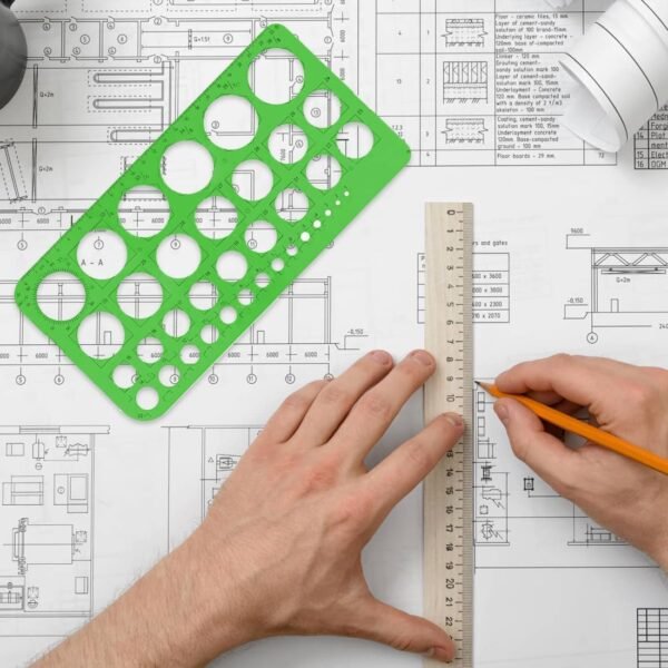 XIWJLWO Confezione da 3 modelli di disegno circolare, modello di cerchio, modello geometrico, modello di misurazione, set da disegno per studio, design e ufficio - Image 5