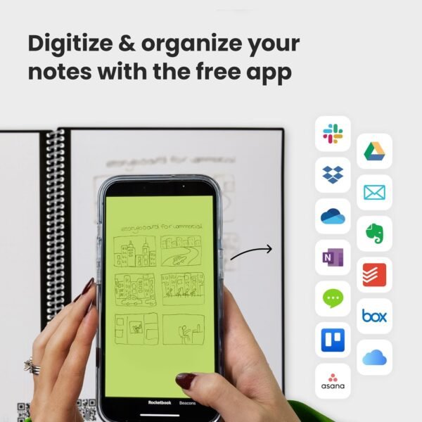 Rocketbook Lined Quaderno Appunti Digitale - Riutilizzabile Taccuino Digitali A5 Blu Quaderno A Spirale A Righe, Block Notes, Penna Cancellabile Pilot Frixion Inclusi, Ufficio Gadget Tecnologici - Image 6