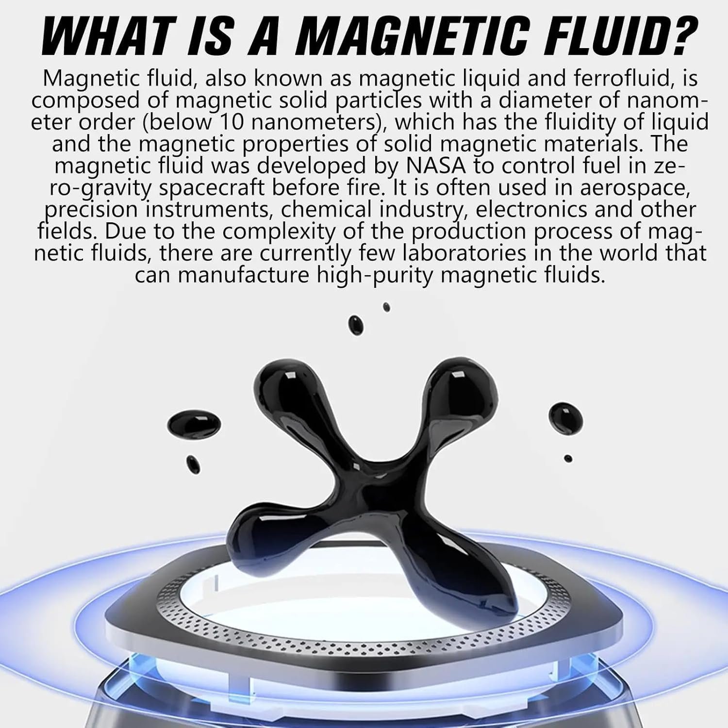 Altoparlante fluido magnetico portatile, suono surround a 360° ad alta fedeltà, altoparlante Bluetooth ferrofluido con visualizzazione della musica, gadget tecnologico per la decorazione di casa e - Image 2