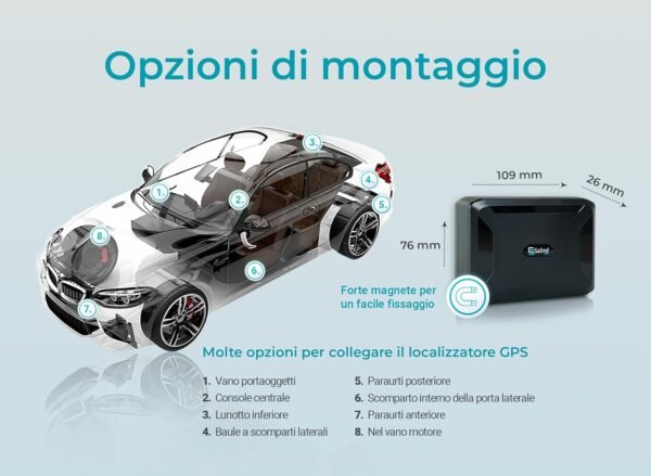 Salind 11 - Localizzatore GPS per Auto, Moto, Camion e Altri Veicoli con Allarmi Multipli, Tracker con App, Magnete Potente, Batteria fino a 90 Giorni, Tracciamento in Tempo Reale - Image 5