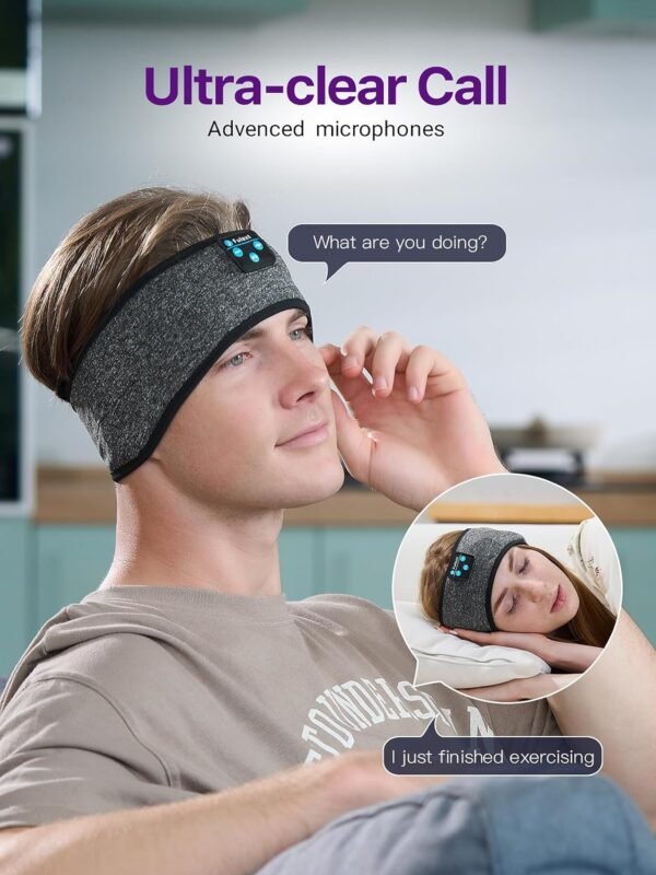 Fulext Cuffie Bluetooth per dormire, cuffie wireless con cancellazione del rumore, per chi dorme sul fianco, per ufficio, pisolino, viaggi aerei, rilassanti, meditazione, gadget tecnologici, regali - Image 6