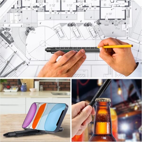 Vinabo Regalo uomo Natale,9 in 1 Penna Multifunzione Idee Natale Originali per Uomini,Divertenti Gadget Tecnologici per Lui, Papà, Collega - Image 5