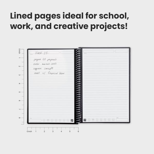 Rocketbook Lined Quaderno Appunti Digitale - Riutilizzabile Taccuino Digitali A5 Blu Quaderno A Spirale A Righe, Block Notes, Penna Cancellabile Pilot Frixion Inclusi, Ufficio Gadget Tecnologici - Image 5