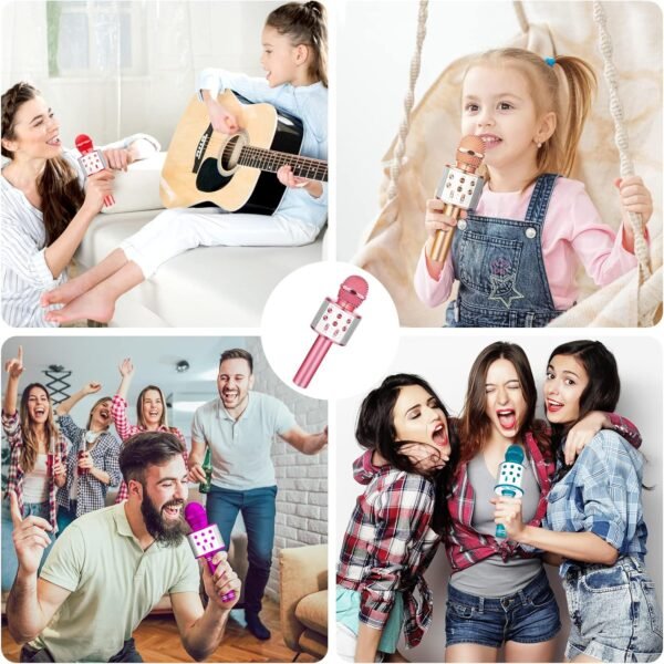 GeschenPark Microfono Bambini, Microfono Wireless Bluetooth Giocattoli per Bambina 3-10 anni Regali Bambini Microfono Karaoke Giochi Bambini Regali di Natale Bambina - Image 7