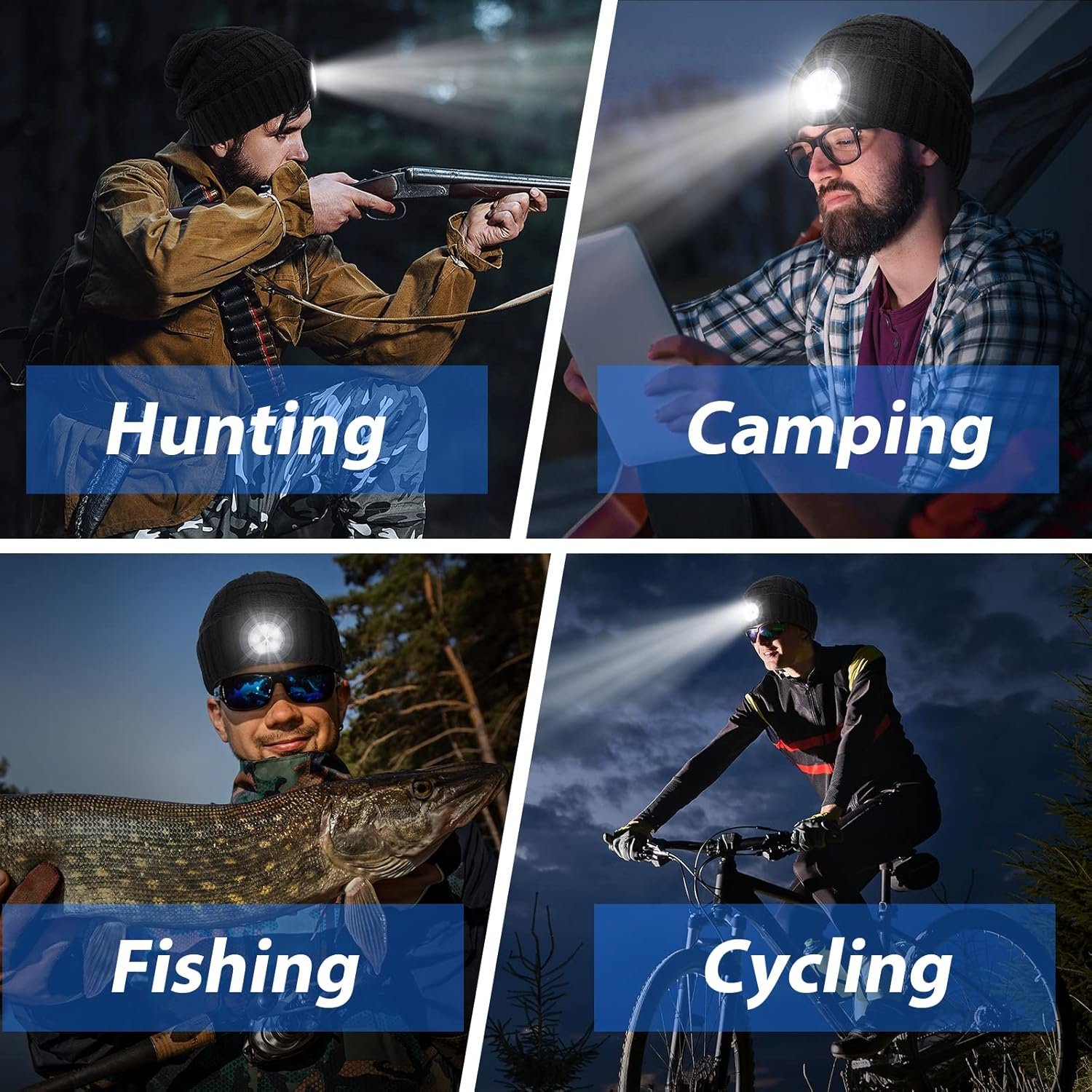 HIGHEVER Idee Regalo Uomo Gadget Tecnologici - Regali Natale Originali Cappello con Luce LED, Idee per Regali Originali Uomo papà Lui, Ciclismo Running Regali Utili Gadget, Calendario Avvento - Image 3