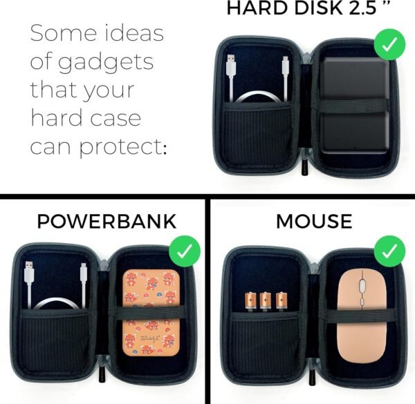 WONDEE Astuccio Mr Wonderful, Regali originali per donna - Custodia per gadget tecnologici, disco rigido da 2,5", caricabatterie, cavi, cuffie, Powerbanks - Mr Wonderful Regali Originali - Image 5