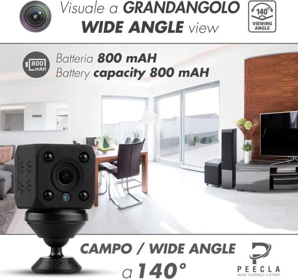 Telecamera Nascosta Wifi Con Micro Sd 64 Gb Inclusa, Telecamera Wi-fi Interno, Mini, Senza Fili, Notturna, Portatile, Gadget Tecnologici, Microcamera, Spia, Dash Cam, Videocamera Sorveglianza Spy cam - Image 4