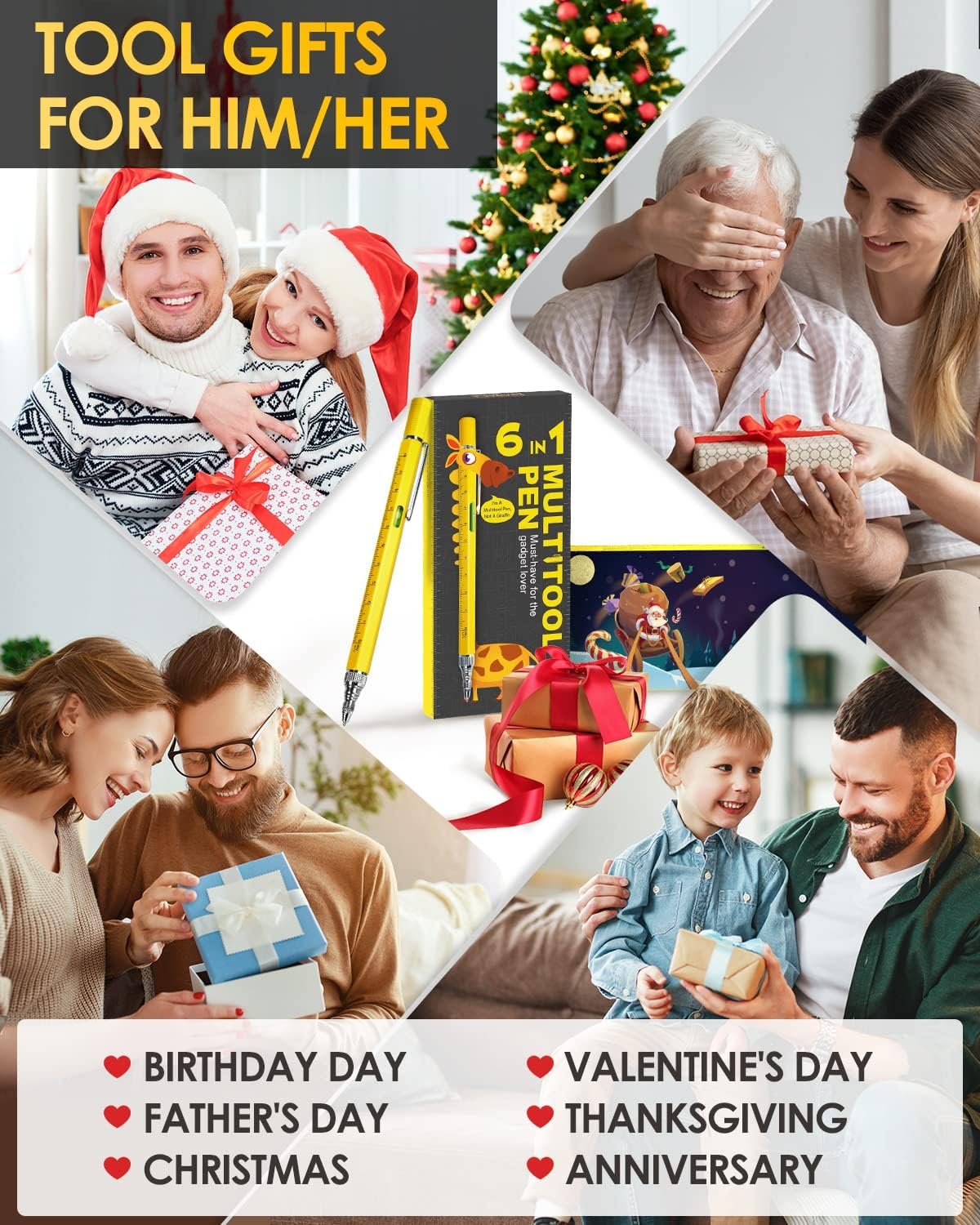 Idee Regalo Uomo Natale Originale - Penna Multifunzione Regali Uomo Papà Donna Natale Compleanno Calendario Avvento Uomo San Valentino per Lui Festa del Papà Originali Utili Gadget Tecnologici Office - Image 2