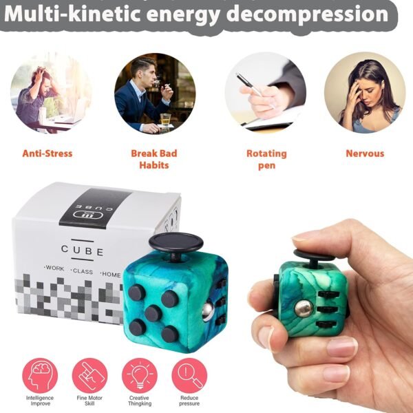 Yetech Verde Fidget Toy Giocattolo per Le Dita Cube Anti-Stress Ansia Relief Giocattoli con 6 Diverse funzioni Passare Il Tempo Ufficio in Aula Regalo per Adulti e Bambini - Image 3