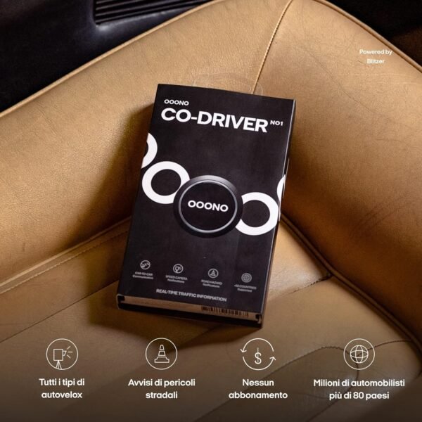 OOONO CO-DRIVER NO1: Avvisi su autovelox e pericoli stradali per auto | Si avvia automaticamente | Funziona in oltre 80 paesi | Nessuno schermo che distrae - Image 2