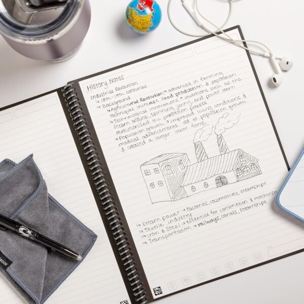Rocketbook Lined Quaderno Appunti Digitale - Riutilizzabile Taccuino Digitali A5 Blu Quaderno A Spirale A Righe, Block Notes, Penna Cancellabile Pilot Frixion Inclusi, Ufficio Gadget Tecnologici - Image 8