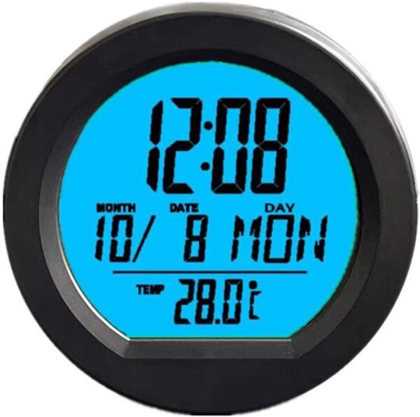 Tongyanji Orologio digitale per cruscotto dell'auto, con display a energia solare, retroilluminato, con display della temperatura - Image 4