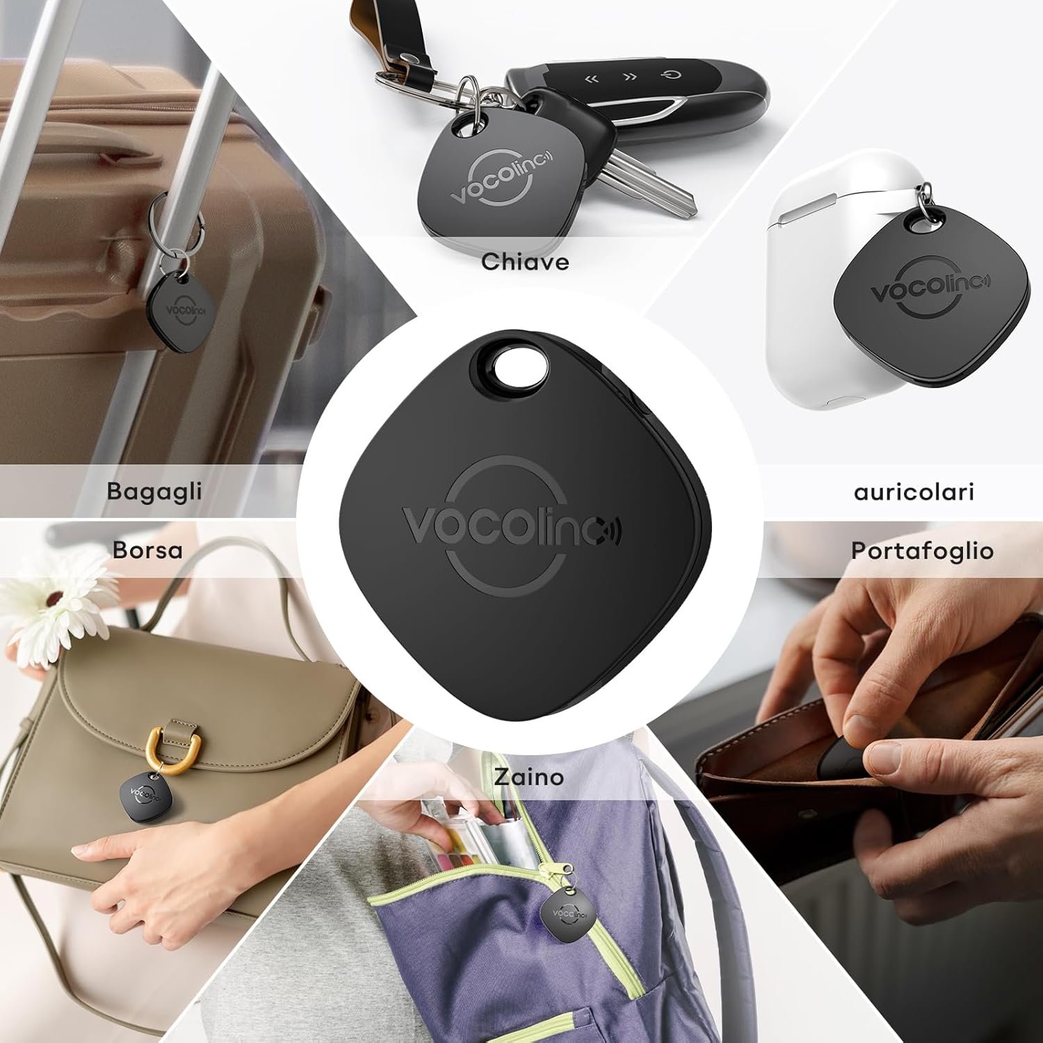 VOCOlinc Air Tag Tracker, Bluetooth Localizzatore Chiavi Compatibile con Apple Dov’è App (solo iOS, NON per Android), Trova Oggetti per Portafogli, Valigie e Bagagli, Batteria Sostituibile, 2 Pezzi - Image 6
