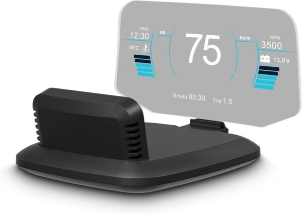 AMROOLOO Display head-up per auto a doppio sistema, mostra molteplici funzioni, tachimetro GPS, cruscotto OBD, con molteplici funzioni di prompt