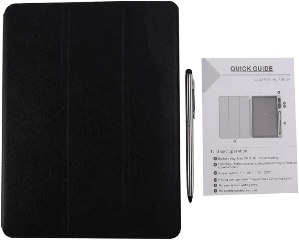 EMEBAY Blocco Note Elettronico da Tavolo da Scrittura Intelligente con Custodia protettiva, Tablet con Disegno LCD da 10,1 Pollici, Strumento di Pittura a Mano per Bambini/Adulti/Note/Insegnante - Image 12