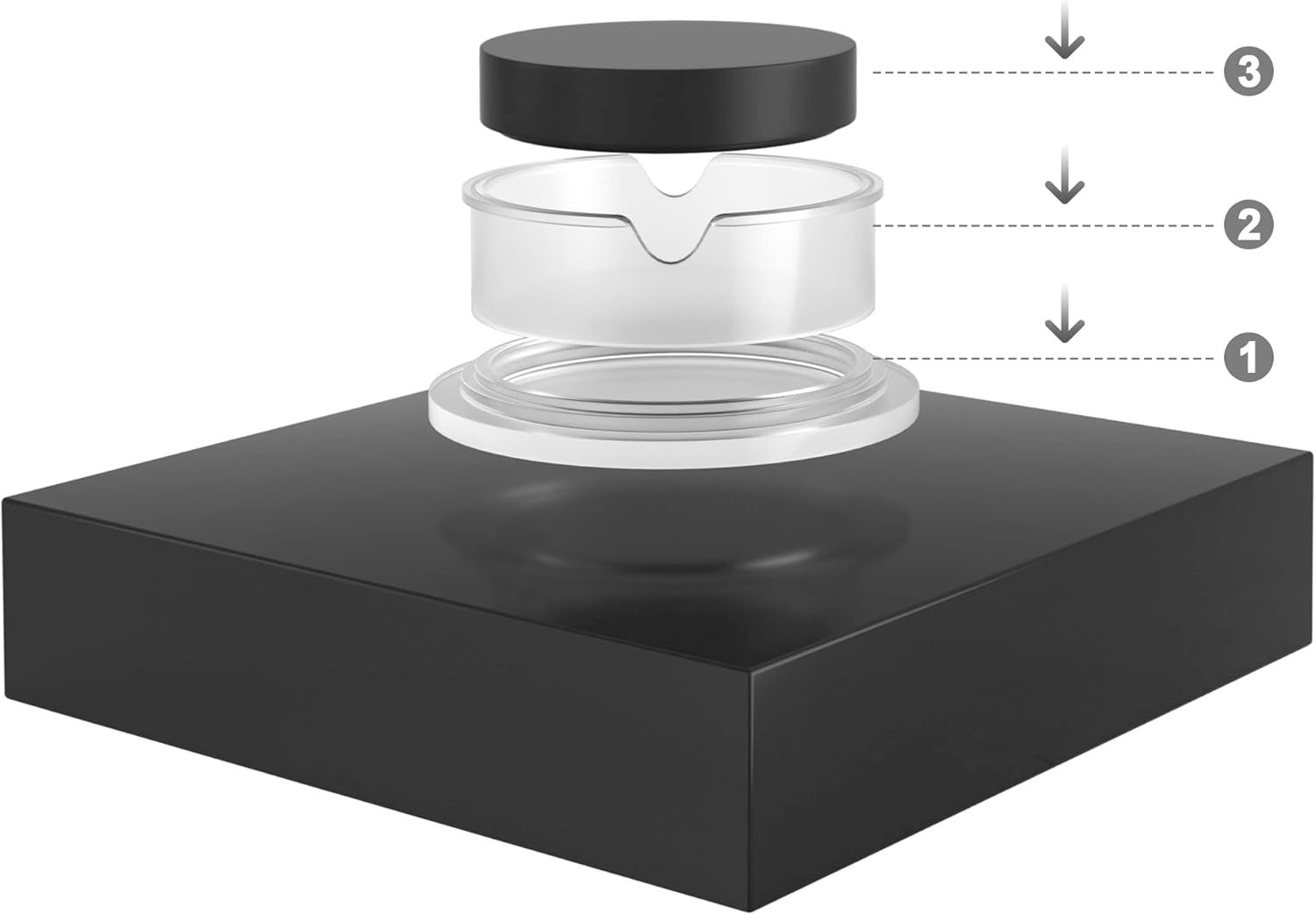 JOWHOL Piattaforma a levitazione Magnetica espositore Fai da Te Girevole a 360 Gradi Gadget tecnologici per Uomini e Bambini Decorazione per scrivania da Ufficio - 350g - Image 2