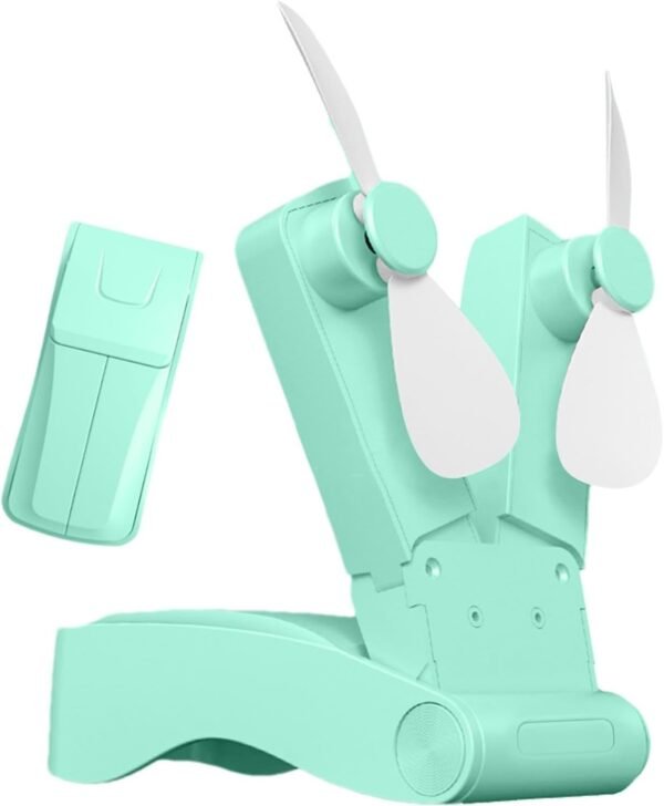 Piccolo ventilatore USB | Ventilatore portatile ricaricabile tramite USB, ventilatore personale con design a testa ventaglio per viaggi ufficio uso esterno - Image 6