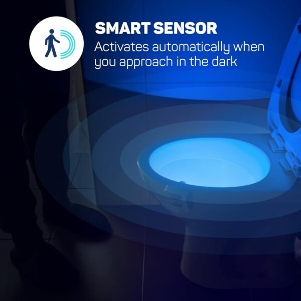 Luce a LED per la Tazza del WC: Simpatica Lampada Attivata da un Sensore di Movimento. Novità nei Gadget Luminosi per il Bagno. Il Regalo Perfetto per Ragazzi Fidanzati Mamma Papà Uomini Nonni Donna - Image 3