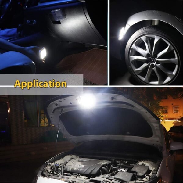 Luce notturna a LED per auto, 3 colori, luce notturna per bagagliaio, lampada da lettura, magnetica, dimmerabile, ricaricabile tramite USB, per auto, camion, armadi, pareti, campeggio - Image 5