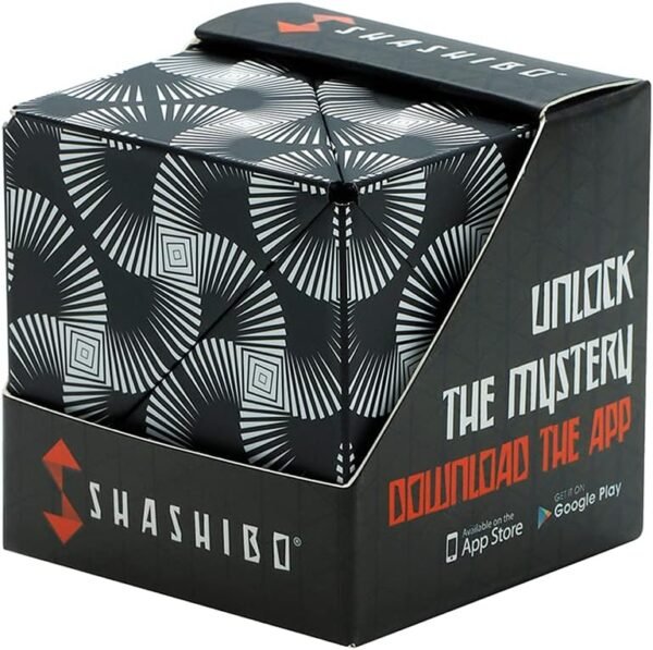SHASHIBO Cubo Cambiaforma - Cubo Antistress, Pluripremiato e Brevettato, con 36 Magneti in Terre Rare - Oltre 70 Forme Diverse (Black & White)