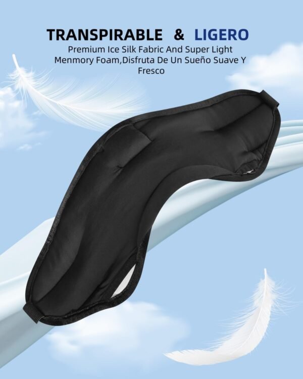 TPfocus Maschera per dormire, cuffie Bluetooth, fascia per capelli, maschere per dormire, estive, in seta, per ufficio, viaggi aerei, ASMR, gadget tecnologici fantastici, blu - Image 5