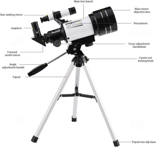 Telescopio per bambini - Telescopio per bambini con rivestimento ad alta trasmissione 10 anni in vetro completamente rivestito ottico,Tecnologia Gadget Moongazing 70 mm Diaframma Idee regalo ragazzi - Image 4