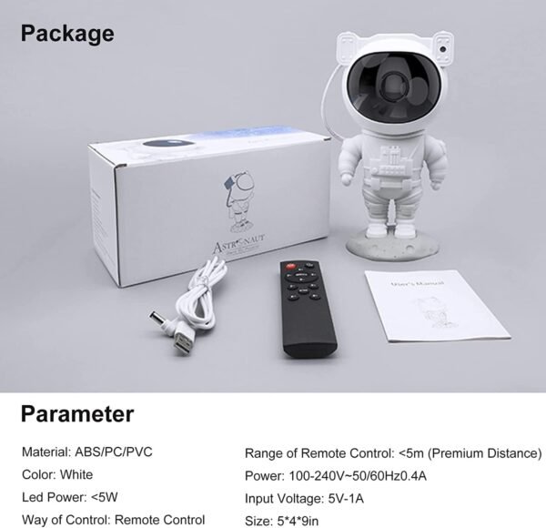Recsg Proiettore a stella, luce notturna Galaxy, lampadario a nebbia astronauta LED con timer e telecomando, camera da letto, Natale, San Valentino e altri regali per adulti e bambini. - Image 5