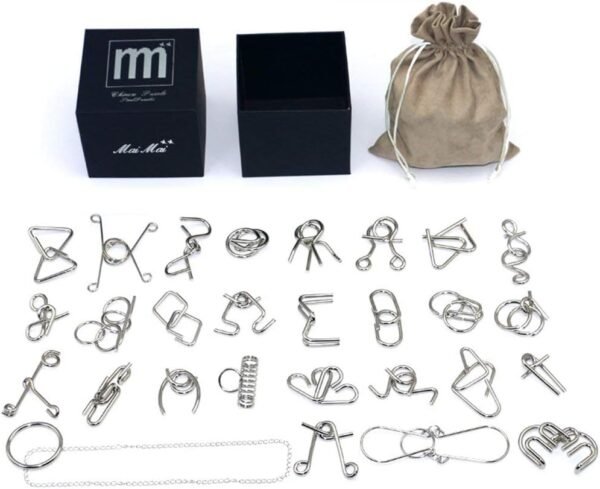Gracelaza 28 Pezzi Set di Rompicapo in Metallo - Giocattolo Educativo Intelligenza - Puzzle Game 3D Gioco di Mente - Giocattolo Bambini e Ragazzi Intelligenza per Adulti e Bambini - Image 7
