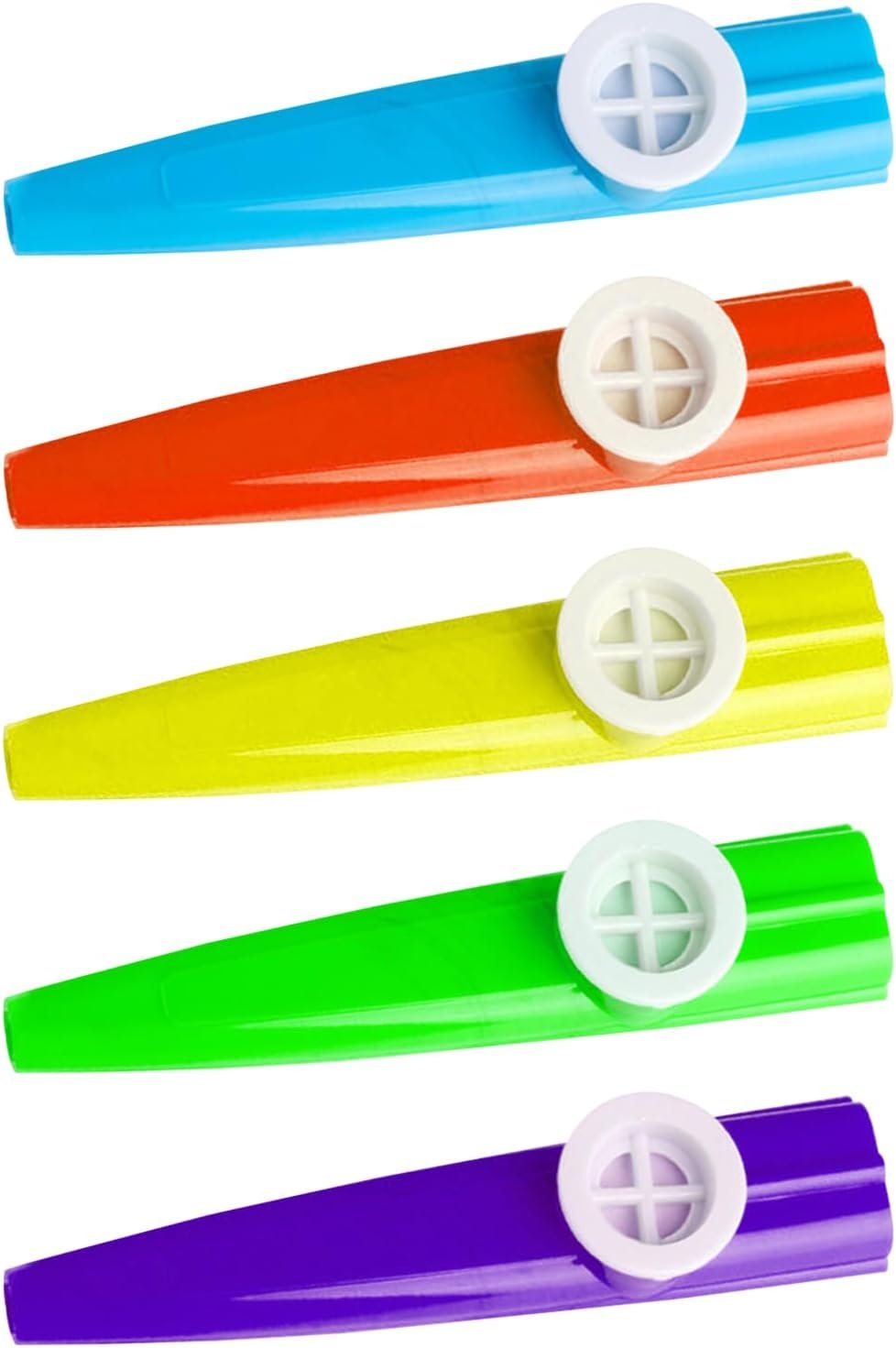 Kazoo in plastica con membrana Kazoo, set da 15 pezzi, per bambini, chitarra, ukulele, accompagnamento per violino per kazoo, strumento per feste, strumento musicale per principianti (multicolore)