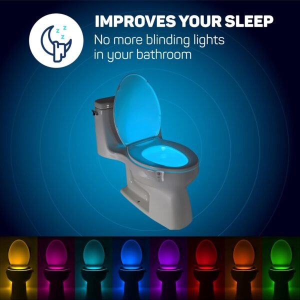 Luce a LED per la Tazza del WC: Simpatica Lampada Attivata da un Sensore di Movimento. Novità nei Gadget Luminosi per il Bagno. Il Regalo Perfetto per Ragazzi Fidanzati Mamma Papà Uomini Nonni Donna - Image 2